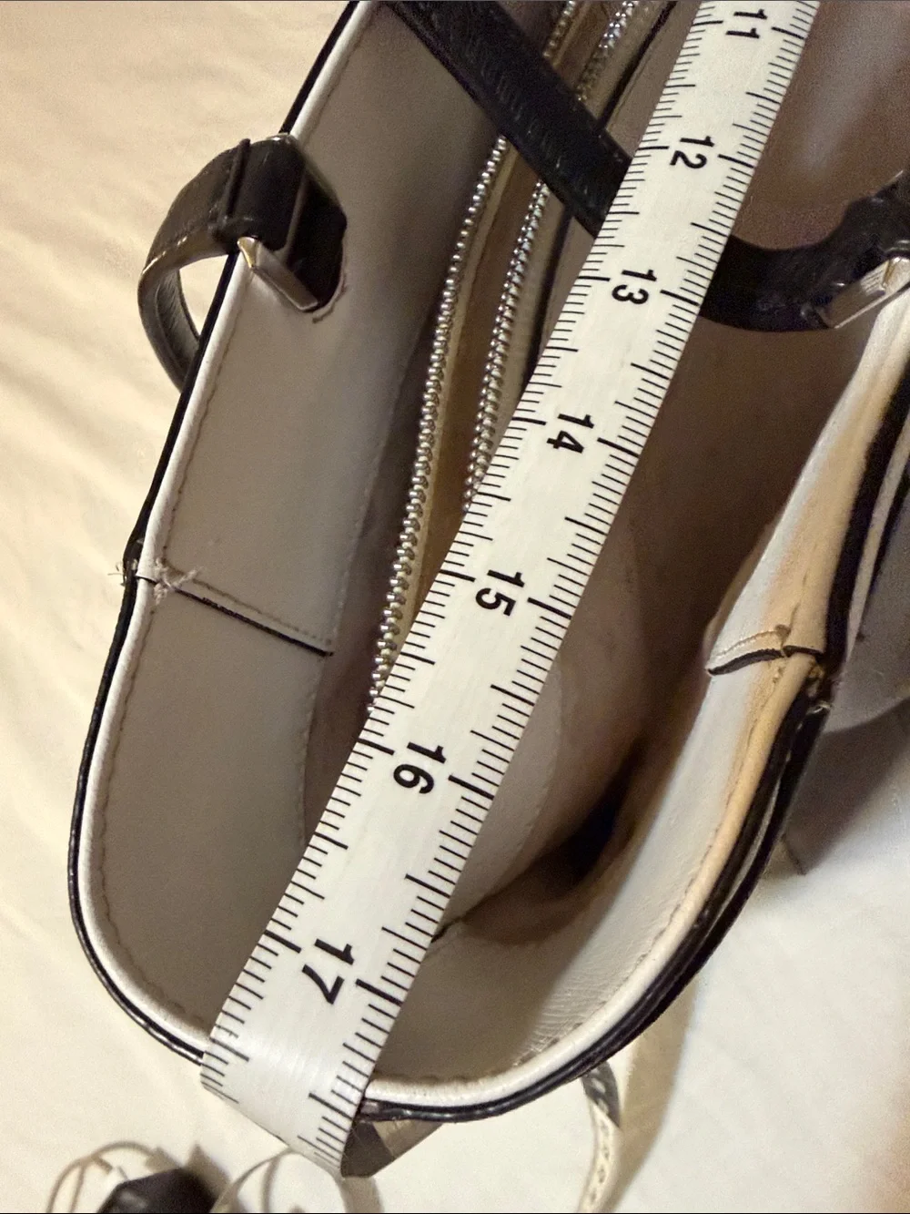 kate spade Gray, White & Black Leather-Trim Tote